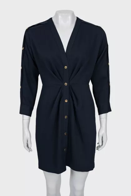 Fitted dress with gold buttons