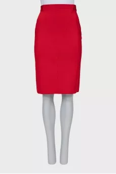 Red skirt with raised seams