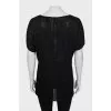 Black T-shirt decorated with rhinestones