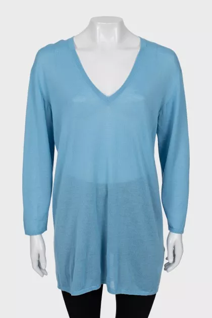 Blue cashmere pullover