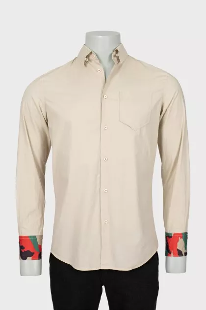 Men's shirt with printed cuffs