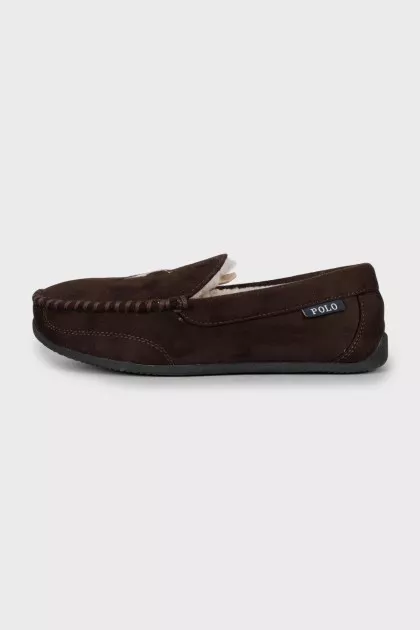 Men's insulated suede moccasins