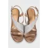 Sandals with textile insert