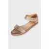 Distressed leather sandals