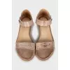 Distressed leather sandals