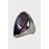 Silver ring with crystal