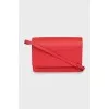 Rectangular crossbody bag in leather, with tag