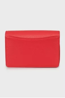 Rectangular crossbody bag in leather, with tag