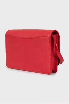 Rectangular crossbody bag in leather, with tag