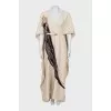 Silk maxi dress with belt