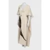 Silk maxi dress with belt