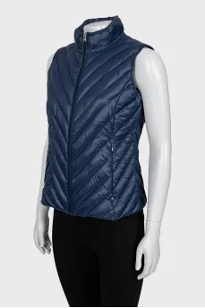 Blue quilted vest