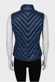 Blue quilted vest
