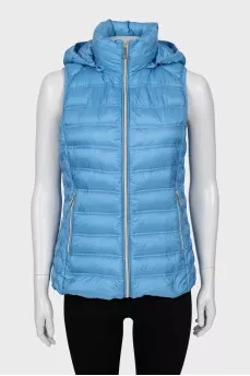 Quilted vest with hood