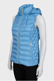 Quilted vest with hood