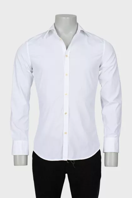 Men's white fitted shirt
