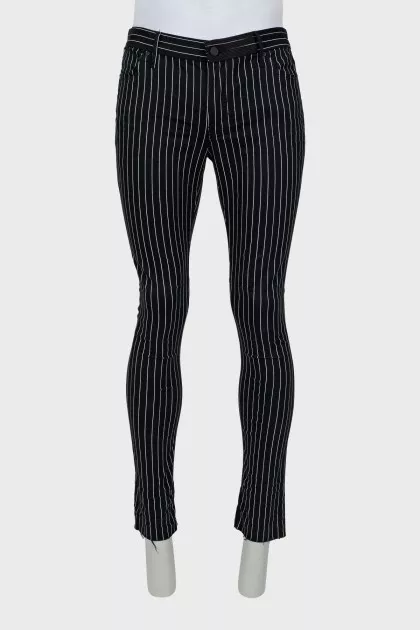 Men's jeans with white stripes