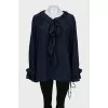 Loose fit blouse with ruffles