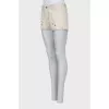 Denim shorts with metallic rhinestones