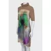 Knitted dress with silk insert