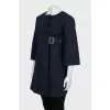 Blue A-line raincoat