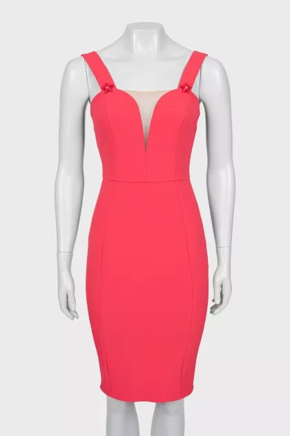 Bodycon dress with mesh insert