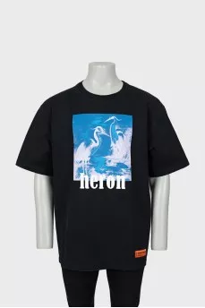 Men's oversized T-shirt with print and logo