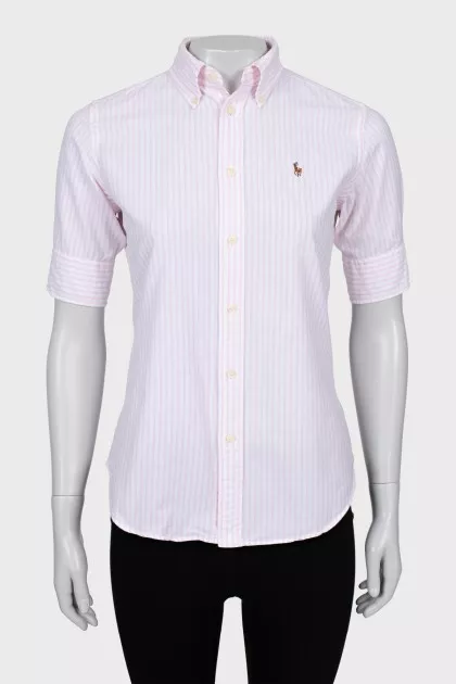 Pink striped fitted shirt