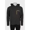 Men's gray hoodie with signature logo