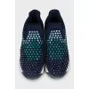 Textile sneakers decorated with rhinestones