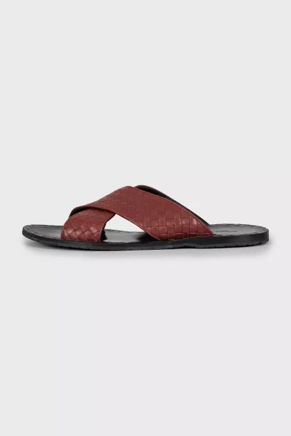 Men's leather flip-flops