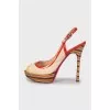 Combined leather sandals