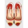 Combined leather sandals