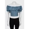 Denim top with tag