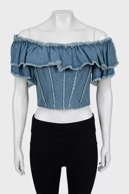 Denim top with tag