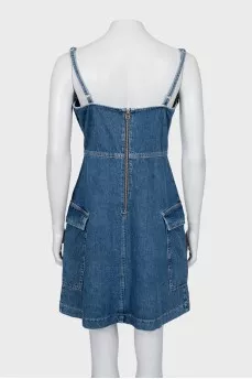 Denim dress with tag