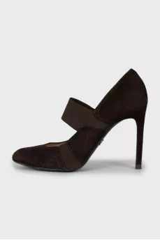 Suede elastic shoes