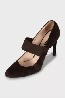 Suede elastic shoes