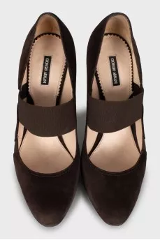 Suede elastic shoes