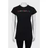 Straight-leg T-shirt with embroidered logo