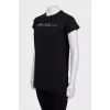 Straight-leg T-shirt with embroidered logo