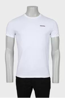 Men's white T-shirt with brand logo