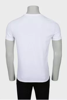Men's white T-shirt with brand logo
