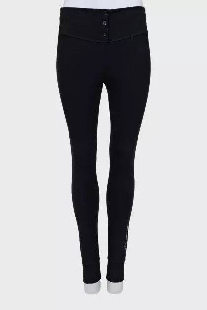 Black leggings with buttons