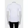 White T-shirt with embroidery and print