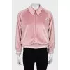 Velor sports jacket with collar
