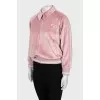 Velor sports jacket with collar