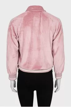 Velor sports jacket with collar