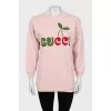 Longline sweatshirt with embroidered print