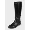 Leather boots decorated with rhinestones